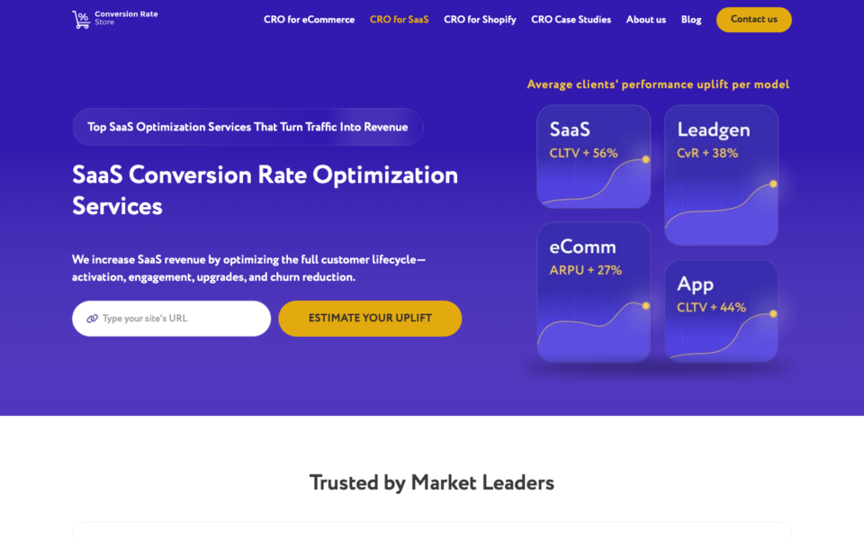 Screenshot of the Conversion Rate Store website