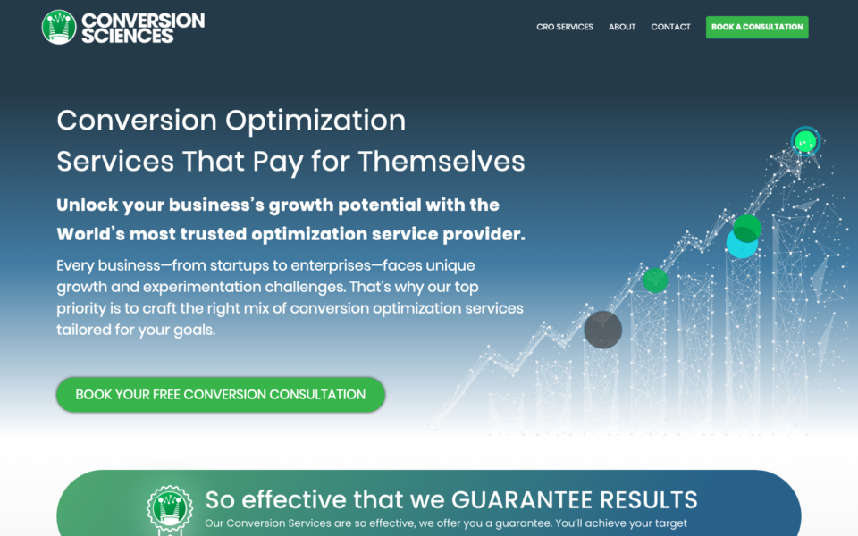 Screenshot of the Conversion Sciences website