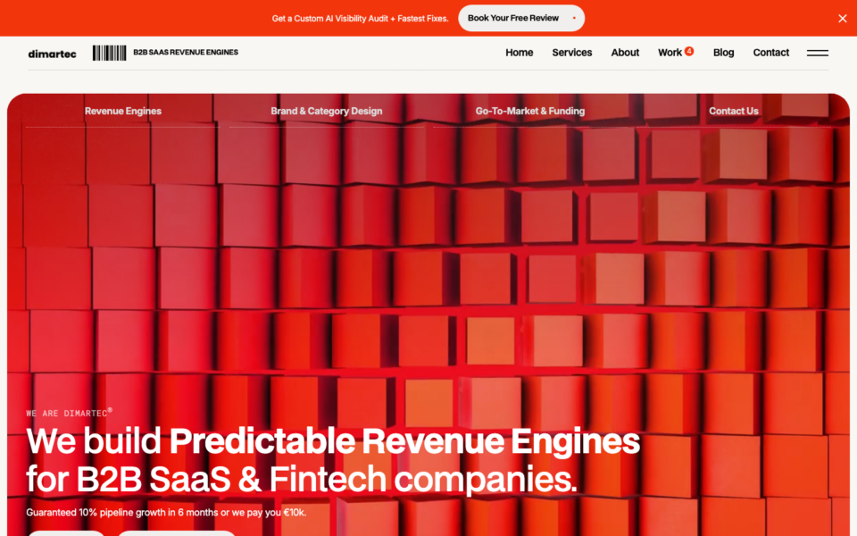 Screenshot of the dimartec website