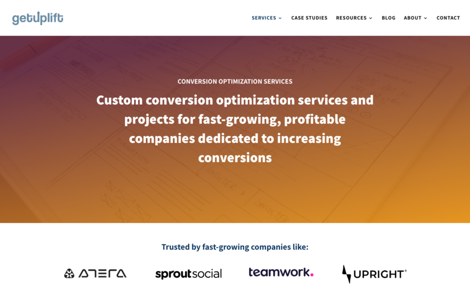 Screenshot of the GetUplift website