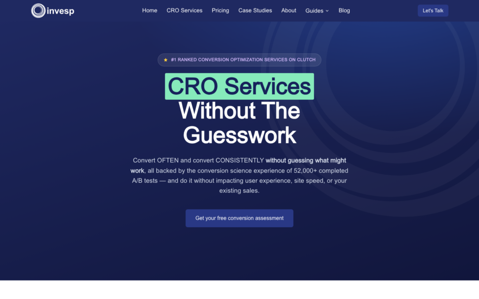 Screenshot of the Invesp website