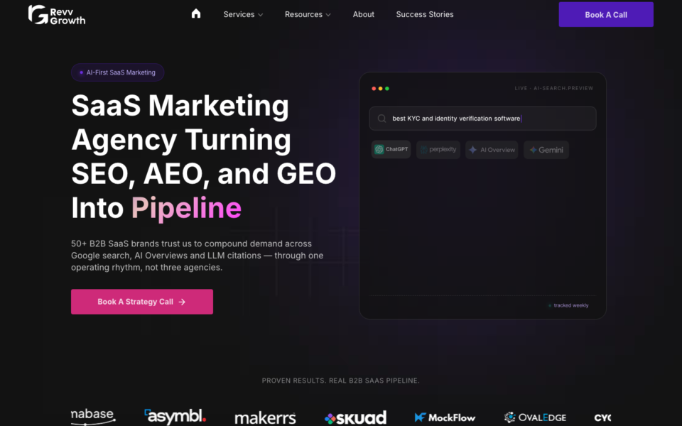 Screenshot of the Revv Growth website