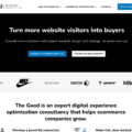 Screenshot of the The Good website