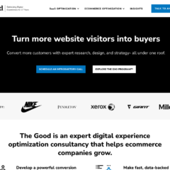 Screenshot of the The Good website