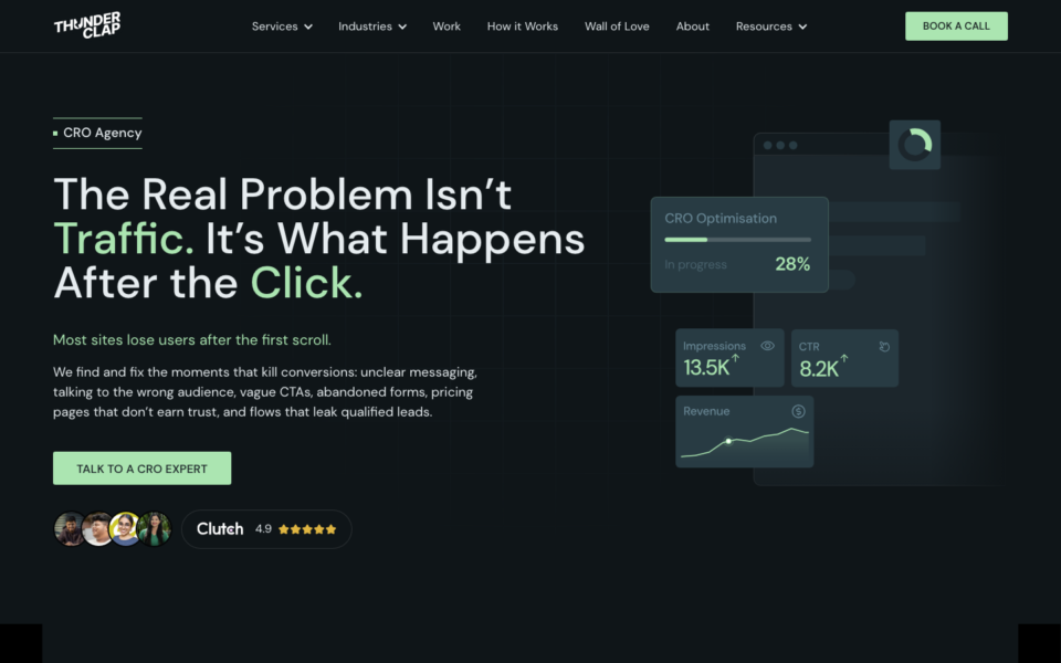 Screenshot of the ThunderClap website